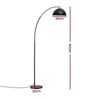 Artiss Modern Arched Floor Lamp Black Standing Heavy-Duty Marble Base for Living Room Bedroom