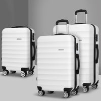 Wanderlite 3Set 20-24-28 Inch Luggage with TSA Lock Spinner Travel Suitcase Carry On Hard Shell Luggage Case White