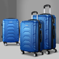 Wanderlite 3Set 20-24-28 Inch Luggage with TSA Lock Spinner Carry On Hard Shell Travel Suitcase Luggage Case Blue