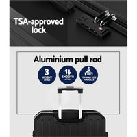 Wanderlite 28-inch Luggage Set with TSA Lock�ABS Hard Shell Travel Suitcase Organiser Luggage Case Black