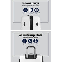 Wanderlite 20" 28" Luggage with TSA Lock Spinner Travel Suitcase Carry On Hard Shell Luggage Case White