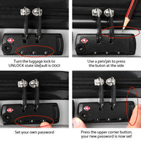 Wanderlite 20" 28" Luggage with TSA Lock Spinner Travel Suitcase Carry On Hard Shell Luggage Case White