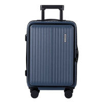 Wanderlite 20" Luggage Suitcase Front Pocket Travel Carry On Dual TSA Navy