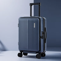 Wanderlite 20" Luggage Suitcase Front Pocket Travel Carry On Dual TSA Navy