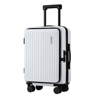 Wanderlite 20" Luggage Suitcase Front Pocket Travel Carry On Dual TSA White