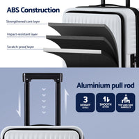 Wanderlite 20" Luggage Suitcase Front Pocket Travel Carry On Dual TSA White