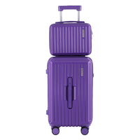 Wanderlite 2pcs Trunk Luggage Suitcase Travel Carry On TSA Lock 12" 20" Purple