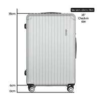 Wanderlite 28-inch Luggage Set with TSA Lock�ABS Hard Shell Travel Suitcase Organiser Luggage Case Light Grey