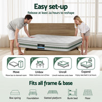 20cm Giselle Mattress King Single Green Tea Mattresses