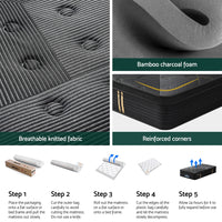 35cm Giselle Mattress Single Bed Bamboo Pocket Firm Foam