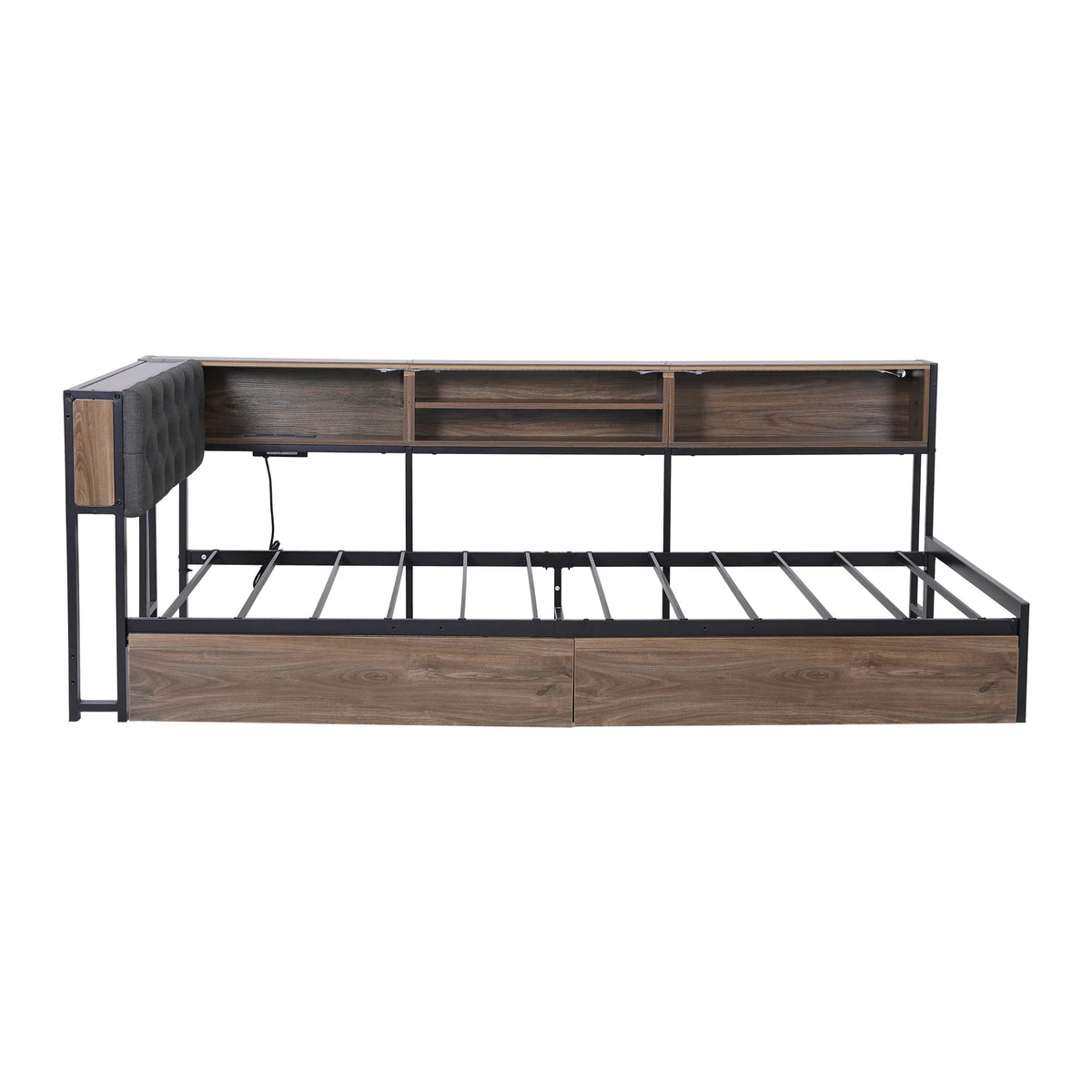 Artiss Bed Frame King Single Size with 2 Drawers and Charging Station ...