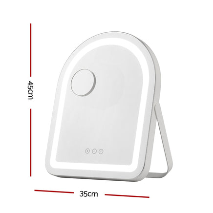 Embellir Makeup Mirror 35x45cm Dressing Vanity LED Stripe Light with 5x Magnification Rotation White Arch