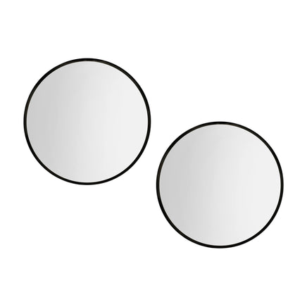 Embellir 2 Wall Mirror Makeup 60cm Home Decor Framed Mirrors Bathroom Round Black