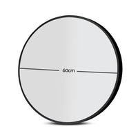 Embellir 2 Wall Mirror Makeup 60cm Home Decor Framed Mirrors Bathroom Round Black