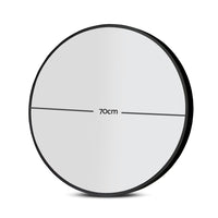 Embellir 2 Wall Mirror Makeup 70cm Home Decor Framed Mirrors Bathroom Round Black