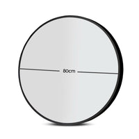 Embellir 2 Wall Mirror Makeup 80cm Home Decor Framed Mirrors Bathroom Round Black