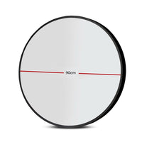 Embellir 2 Wall Mirror Makeup 90cm Home Decor Framed Mirrors Bathroom Round Black