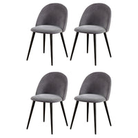 Artiss Dining Chairs Set of 4 Velvet Solid Curved Dark Grey