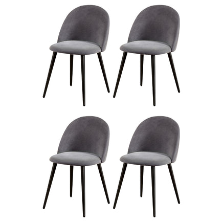 Artiss Dining Chairs Set of 4 Velvet Solid Curved Dark Grey
