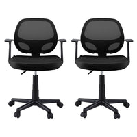 Artiss 2x Mesh Office Chair Computer Gaming Desk Chairs Work Study Mid Back Black