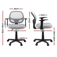 Artiss 2x Mesh Office Chair Computer Gaming Desk Chairs Work Study Mid Back Grey