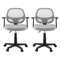 Artiss 2x Mesh Office Chair Computer Gaming Desk Chairs Work Study Mid Back Grey