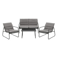 Gardeon 4PCS Outdoor Sofa Set Table and Chairs Cushion textilene Patio Furniture