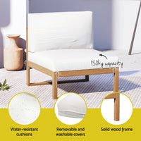 Gardeon 4-Seater Outdoor Sofa Set Wooden Lounge Setting 5PCS