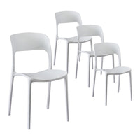 Gardeon 4PC Outdoor Dining Chairs Stackable PP Patio Chair Garden Furniture White