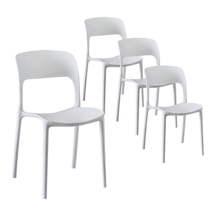 Gardeon 4PC Outdoor Dining Chairs Stackable PP Patio Chair Garden Furniture White