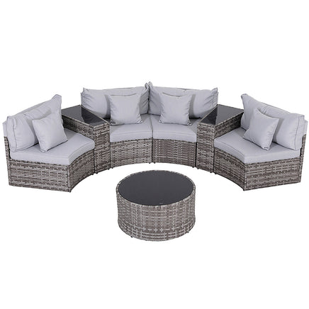 Gardeon 4 Seater Outdoor Sofa Set 7PCS Table Chair Set Garden Rattan Patio Furniture