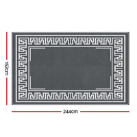 Gardeon Outdoor Rugs 152x244cm Large Carpet Reversible Area Mat PP Dual-Sided Patio Rug Greek Key