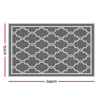 Gardeon Outdoor Rugs 152x244cm Large Carpet Reversible Area Mat PP Dual-Sided Patio Rug Maroc