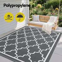 Gardeon Outdoor Rugs 152x244cm Large Carpet Reversible Area Mat PP Dual-Sided Patio Rug Maroc