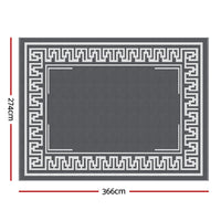 Gardeon Outdoor Rugs 274x366cm Large Carpet Reversible Area Mat PP Dual-Sided Patio Rug Greek Key