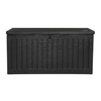 Outdoor Storage Box 270L Container Lockable Garden Bench Tool Shed Black