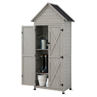 Gardeon Outdoor Storage Cabinet Cupboard Lockable Tool Organizer Shed Adjustable Grey