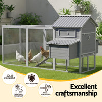 i.Pet Chicken Coop Rabbit Hutch Extra Large Wooden Run Bunny Cage Poultry House Outdoor
