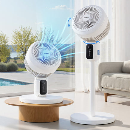Devanti Pedestal Fan W/ Remote 3 Speed 12H Timer Height Adjustable Cooling Fan