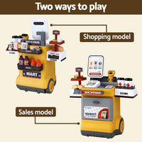 Keezi Kids Pretend Playset Supermarket Shopping Role Play Toy Cash Food 48PCS