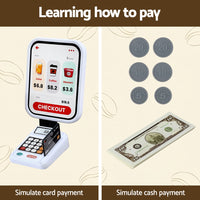 Keezi Kids Pretend Playset Supermarket Shopping Role Play Toy Cash Food 48PCS