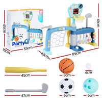 Keezi Kids Basketball Hoop Stand Bowling Baseball Golf Game Sports Toys Set Blue