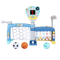 Keezi Kids Basketball Hoop Stand Bowling Baseball Golf Game Sports Toys Set Blue