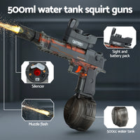 Keezi Kids Adult Electric Water Gun 500ml Water Tank Light Squirt Guns Toys Grey