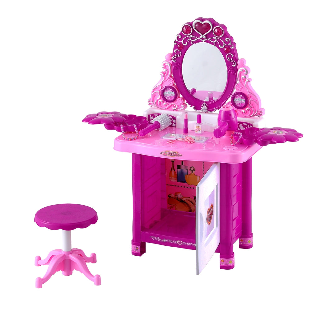 Kids Pretend Makeup Play Set Dressing Table Chair Girls Toys
