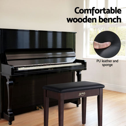 Alpha Piano Bench Stool with Storage Wooden PU Leather
