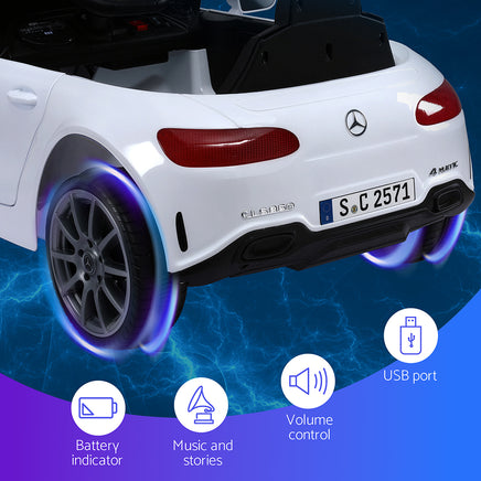 Kids Electric Ride On Car Licensed Outdoor Toys Cars Music Remote White