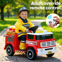 Rigo Kids Ride On Car Electric Fire Engine Fighting Truck with Water Gun Music