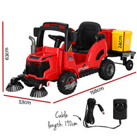 Rigo Kids Electric Ride On Car Street Sweeper Truck Toy Cars Remote 12V Red