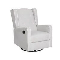 Recliner Armchair 360 Swivel Grey Fabric